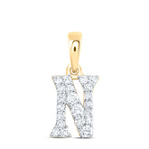 1/6CTW-DIA NK GIFT INITIAL "N" PENDANT